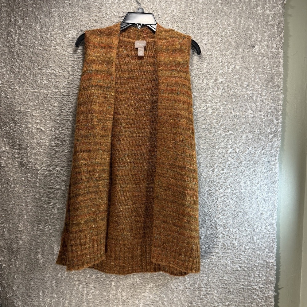 Chico's Cardigan Vest Brown Acrylic Blend Aztec Rustic Boho Preppy 1, M